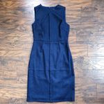 Banana Republic  • Pleated Flannel Dress sleeveless sheath navy blue tweed Photo 9