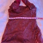 NWOT long red sequined mermaid prom dress with long slit size 2 Photo 7