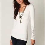 Free People  Masquerade Cuff Thermal Shirt in Cream /Ivory Photo 4