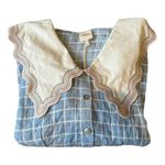 Plenty By Tracy Reese NWT Embroidered Plaid Blouse blue & white size 2X Photo 4