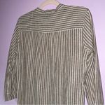 Tahari  S Dress Linen Blend Mini Taupe Pinstripe Lagenlook Photo 7