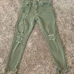 Vervet Women’s Distressed Green Cropped Jeans Sz 29 Photo 0