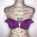 Victoria's Secret Victoria’s Secret Bandeau Wire Free Purple & Black Stripe Bikini Top Size M Photo 0