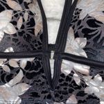 PINK Victoria’s Secret Velvet Bralette Medium Velvet Design Strappy Low Deep Cut Black Photo 3