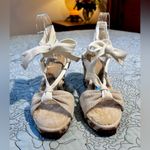 UGG  Australia Amelie  Linen Espadrille Wedge Sandals w/ Shearling Boho Sz 7💛 Photo 14