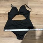 Shade & Shore  Ribbed Tie Front Cut Out One Piece Swimsuit Light‎ Lift Black 34C Photo 8