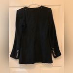 ZARA  Woman Black Frayed Textured Cardigan with Button Details.    Size-X-Small Photo 2