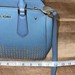 Michael Kors Michael‎ Kors Womens Leather Studded Crossbody Handbag Denim Sky Blue Medium Photo 8
