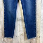 Romeo + Juliet Couture Size Medium Raw Hem Dark Blue Denim Wash Jeans 5 … Photo 3