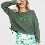 Aerie OFFLINE By Weekend Side Tie Green Sweatshirt Sz M Photo 0