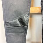 ETIENNE MARCEL Women's 28 Black Coated Moto Skinny Jeans Red Zip Faux Leather Photo 2