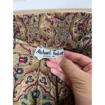 Michael Taylor Skirt Womens Size 2X‎ Tan Vintage Midi Pleated Boho Ornate Red Photo 3