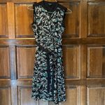 Vera Wang Simply  Floral Sleeveless Shirt Dress Belted Size Small Nature Garden Photo 2