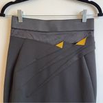 Donna Karan  Collection Black Label Wool Pencil Skirt Silk Trim Yellow Size 6 Photo 1