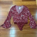 NWT Free People Intimately Everythings rosy bodysuit In Western Print size SP Red Photo 3