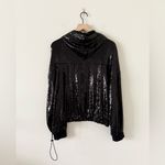 Nicole Miller Stretch Long Sleeve Hoodie in Black Sequins - Size XL Photo 5