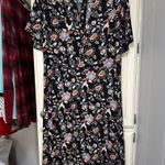 JustFab Floral Navy Print Dress Photo 0