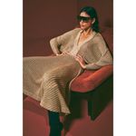 Alexis  Heida Dress in Gold Natural XSmall New Womens Long Knit Sweater Maxi Photo 9