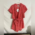 Princess Polly NWT Virgo Tie Front Romper Red size 8 Photo 1