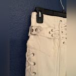 RE/DONE  70’s Lace-Up Skirt Mini High Rise Denim Women’s Vintage White Size 26 Photo 8