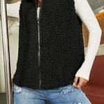 Time & Tru NWT Solid Zipper Up Fleece Teddy Vest Jacket Photo 0