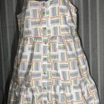 Linen rainbow pride button down tiered ruffle sleeveless short dress Small Photo 8