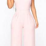 Elle Pink Sleeveless Bow Wide Leg Jumpsuit Size S Photo 0