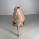 Calvin Klein Glossy Nude Strappy Mule Heels Barbiecore Flirty Romantic Event 10W Photo 4