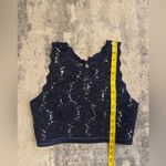 Sequin Hearts Blue  Lace Crop Top Photo 2