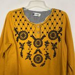 Chunlie by La Bree Embroidered Long Sleeve Mustard Tunic Dress Size 5 Yellow Photo 2
