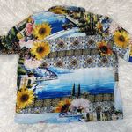 Onque Casuals Woman’s Top Artful Sea Print Size Large Sequins Blue Photo 1