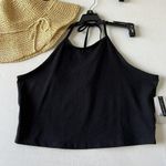 BP NWT  halter Crop Top Tie Back Black 1X Boho Photo 0