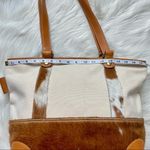 Jotto Cowhide Leather and Canvas Large Shoulder Bag Photo 8