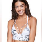 PINK - Victoria's Secret  "Bonded" Marbled Black Grey Strappy Padded Bra Bralette M Photo 0