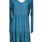 Lush Clothing Lush Teal Blue Long Sleeve Tiered Fit & Flare Dress Size M Photo 0