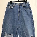 Wild Fable Baggy Jeans Women's 12 Blue Denim Cotton Stretch High-Rise Distressed Photo 1