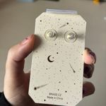 Eye Candy NWT LA brass CZ gold tone clover drop earrings Photo 3