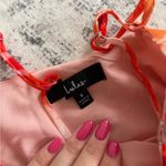 Lulus Pink Floral Swiss Dot Cowl Neck Midi Dress Size Small Photo 6