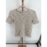 Anthropologie Tweed Striped Metallic Short Sleeve Top Women’s Size Small Photo 5