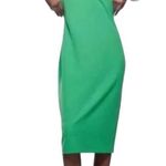 ZARA  Dress Women L Kelly Green Slip Dress Adjustable Straps Cinched Bust Spring Photo 6
