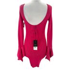 NWT Acler Sanders Ribbed Mini Bodycon Dress In Berry Tulip Sz 4 Pink Photo 4