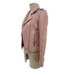 Dylan Gray Leather‎ Moto Jacket Blush Pink Zip Front Size XS Photo 4