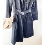Michael Kors Long Sleeve Double Breasted Belted Trench Coat Black Small Photo 5