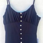 NWT Ellen clothing Womens small black sleeveless button down long ruffle dress Photo 3