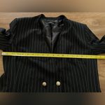 ZARA  Pinstripe Blazer Black Double Breasted Gold Buttons Tailored Old Money Photo 9