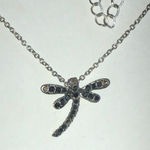 Silver Tone Dragonfly Boho Pendant Necklace Photo 0