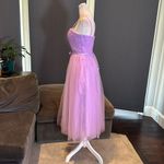Women’s Tea Length Purple Prom Party Dress CorsetBack Sweetheart Neckline Size 4 Photo 8