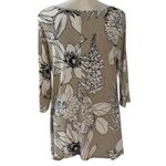 Clara Sun Woo Size S Tunic Top Floral Print Made in USA Neutral Colors Black Photo 1