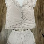 Tahari pink and gray striped pajama set size small Photo 0