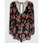 Show Me Your Mumu  Kelsey Romper Womens Medium Black Floral Velvet Boho Party Photo 2